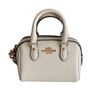 Coach Mini Rowan Bag Charm Chalk, NWT